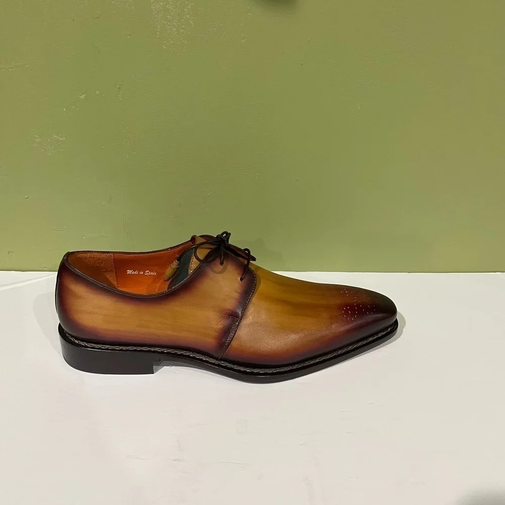 Mezlan shoes tan leather calf Oxford lace up size 11
